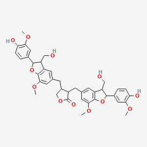 3,4-Bis[[2-(4-hydroxy-3-methoxyphenyl)-3-(hydroxymethyl)-7-methoxy-2,3-dihydro-1-benzofuran-5-yl]methyl]oxolan-2-one