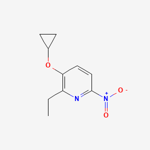 molecular formula C10H12N2O3 B14852689 3-Cyclopropoxy-2-ethyl-6-nitropyridine 