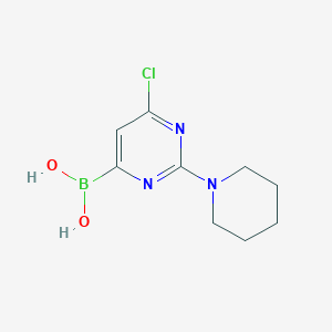 molecular formula C9H13BClN3O2 B14852692 2-(Piperidin-1-yl)-6-chloropyrimidine-4-boronic acid 