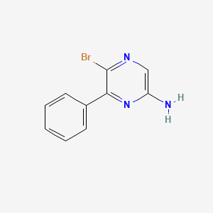 molecular formula C10H8BrN3 B14852718 5-Bromo-6-phenylpyrazin-2-amine 