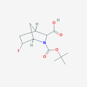 molecular formula C12H18FNO4 B14852854 cis-2-(tert-Butoxycarbonyl)-6-fluoro-2-azabicyclo[2.2.1]heptane-3-carboxylic acid 