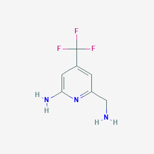 molecular formula C7H8F3N3 B14852886 6-(Aminomethyl)-4-(trifluoromethyl)pyridin-2-amine 