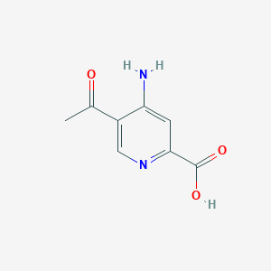 molecular formula C8H8N2O3 B14852891 5-Acetyl-4-aminopyridine-2-carboxylic acid 