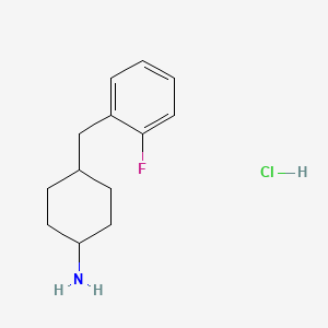 molecular formula C13H19ClFN B1485294 4-[(2-Fluorophenyl)methyl]cyclohexan-1-amine hydrochloride CAS No. 2098106-92-2