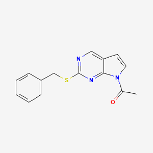 molecular formula C15H13N3OS B14852955 7-Acetyl-2-(benzylthio)-7H-pyrrolo[2,3-D]pyrimidine 