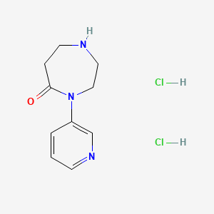 molecular formula C10H15Cl2N3O B1485296 4-(Pyridin-3-yl)-1,4-diazepan-5-one dihydrochloride CAS No. 2098113-95-0