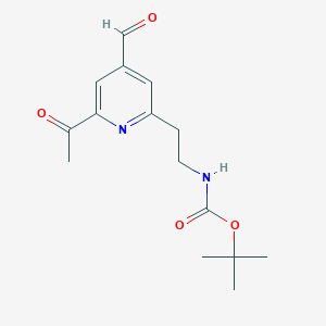 Tert-butyl 2-(6-acetyl-4-formylpyridin-2-YL)ethylcarbamate