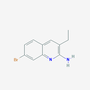 molecular formula C11H11BrN2 B14852969 2-Amino-7-bromo-3-ethylquinoline 