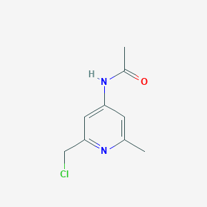 molecular formula C9H11ClN2O B14852996 N-(2-(Chloromethyl)-6-methylpyridin-4-yl)acetamide 