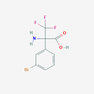 molecular formula C9H7BrF3NO2 B14852997 2-Amino-2-(3-bromophenyl)-3,3,3-trifluoropropanoic acid 