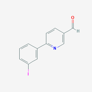 molecular formula C12H8INO B14853009 6-(3-Iodo-phenyl)-pyridine-3-carbaldehyde 