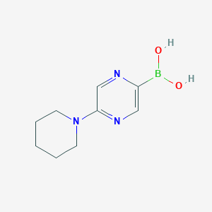 molecular formula C9H14BN3O2 B14853039 5-(Piperidin-1-yl)pyrazine-2-boronic acid 