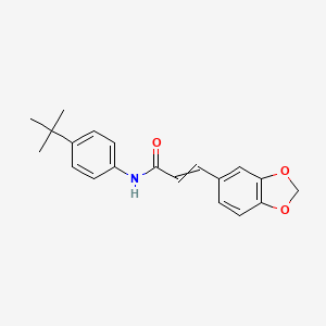 molecular formula C20H21NO3 B14853046 (E)-3-(benzo[d][1,3]dioxol-5-yl)-N-(4-tert-butylphenyl)acrylamide 