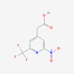 molecular formula C8H5F3N2O4 B14853076 2-Nitro-6-(trifluoromethyl)pyridine-4-acetic acid 