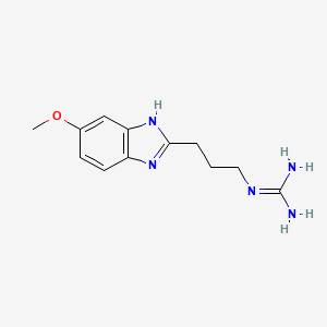 molecular formula C12H17N5O B14853080 2-Guanidinylpropyl-5(6)-methoxy-benzimidazole 