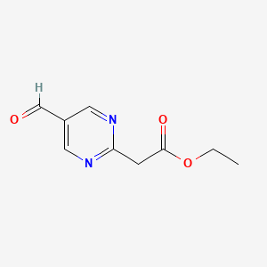 molecular formula C9H10N2O3 B14853082 Ethyl 2-(5-formylpyrimidin-2-YL)acetate CAS No. 944903-28-0