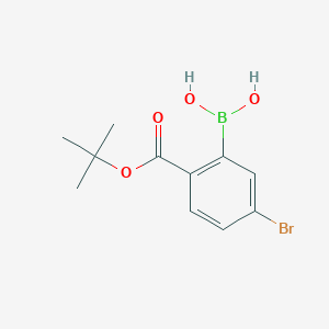 molecular formula C11H14BBrO4 B14853101 T-Butyl-4'-bromobenzoate-2'-boronic acid 