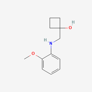 molecular formula C12H17NO2 B1485315 1-{[(2-Methoxyphenyl)amino]methyl}cyclobutan-1-ol CAS No. 2199245-50-4