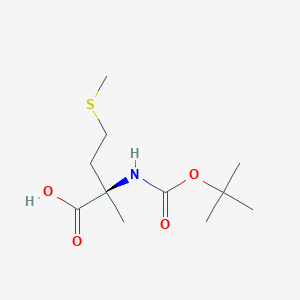 molecular formula C11H21NO4S B14853153 (2R)-2-[(Tert-butoxycarbonyl)amino]-2-methyl-4-(methylthio)butanoic acid 