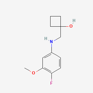 1-{[(4-Fluoro-3-methoxyphenyl)amino]methyl}cyclobutan-1-ol