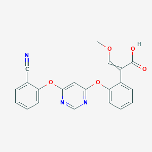 molecular formula C21H15N3O5 B14853184 2-[2-[6-(2-Cyanophenoxy)pyrimidin-4-yl]oxyphenyl]-3-methoxyprop-2-enoic acid 