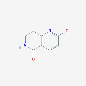 molecular formula C8H7FN2O B14853205 2-Fluoro-7,8-dihydro-1,6-naphthyridin-5(6H)-one 