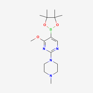 4-Methoxy-2-(4-methylpiperazin-1-yl)-5-(4,4,5,5-tetramethyl-1,3,2-dioxaborolan-2-yl)pyrimidine