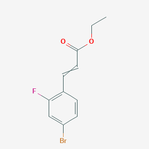 molecular formula C11H10BrFO2 B14853229 Ethyl 3-(4-bromo-2-fluorophenyl)prop-2-enoate 