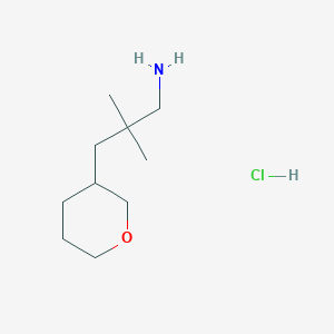 molecular formula C10H22ClNO B1485325 2,2-二甲基-3-(氧杂环戊-3-基)丙胺盐酸盐 CAS No. 2098031-77-5