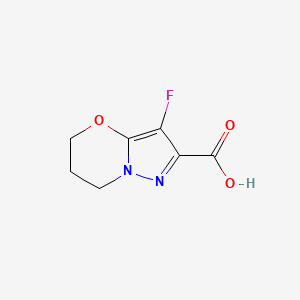 molecular formula C7H7FN2O3 B1485326 3-fluoro-5H,6H,7H-pyrazolo[3,2-b][1,3]oxazine-2-carboxylic acid CAS No. 2091525-93-6