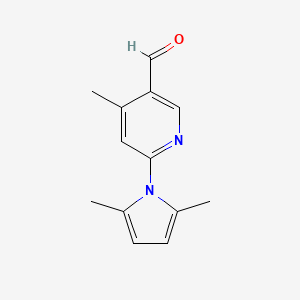 molecular formula C13H14N2O B14853277 6-(2,5-Dimethyl-1H-pyrrol-1-YL)-4-methylnicotinaldehyde 