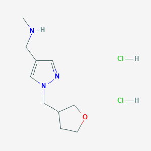 molecular formula C10H19Cl2N3O B1485328 methyl({1-[(oxolan-3-yl)methyl]-1H-pyrazol-4-yl}methyl)amine dihydrochloride CAS No. 2098020-76-7