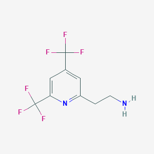 molecular formula C9H8F6N2 B14853288 2-[4,6-Bis(trifluoromethyl)pyridin-2-YL]ethanamine 