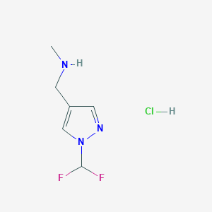 molecular formula C6H10ClF2N3 B1485329 {[1-(difluoromethyl)-1H-pyrazol-4-yl]methyl}(methyl)amine hydrochloride CAS No. 2098017-34-4
