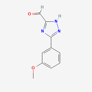 molecular formula C10H9N3O2 B14853300 5-(3-Methoxyphenyl)-4H-1,2,4-triazole-3-carbaldehyde 