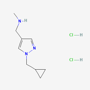molecular formula C9H17Cl2N3 B1485331 {[1-(cyclopropylmethyl)-1H-pyrazol-4-yl]methyl}(methyl)amine dihydrochloride CAS No. 2098146-23-5