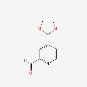 molecular formula C9H9NO3 B14853321 4-(1,3-Dioxolan-2-YL)pyridine-2-carbaldehyde 