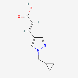 molecular formula C10H12N2O2 B1485334 (2E)-3-[1-(cyclopropylmethyl)-1H-pyrazol-4-yl]prop-2-enoic acid CAS No. 2098156-99-9