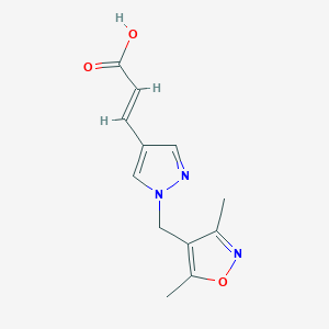 (2E)-3-{1-[(3,5-dimethyl-1,2-oxazol-4-yl)methyl]-1H-pyrazol-4-yl}prop-2-enoic acid