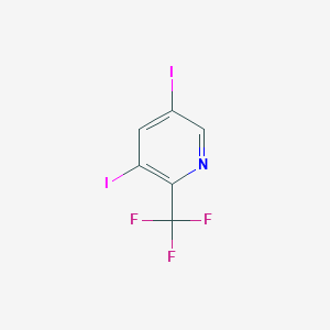 molecular formula C6H2F3I2N B14853351 3,5-Diiodo-2-(trifluoromethyl)pyridine 