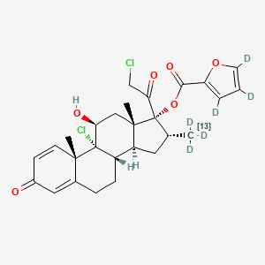 [(8S,9R,10S,11S,13S,14S,16R,17R)-9-chloro-17-(2-chloroacetyl)-11-hydroxy-10,13-dimethyl-3-oxo-16-(trideuterio(113C)methyl)-6,7,8,11,12,14,15,16-octahydrocyclopenta[a]phenanthren-17-yl] 3,4,5-trideuteriofuran-2-carboxylate