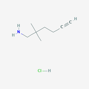 molecular formula C8H16ClN B1485341 2,2-二甲基己-5-炔-1-胺盐酸盐 CAS No. 2097979-59-2