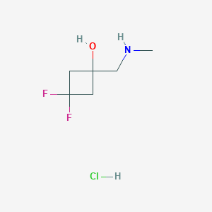 molecular formula C6H12ClF2NO B14853423 3,3-Difluoro-1-(methylaminomethyl)cyclobutanol;hydrochloride 