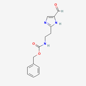 molecular formula C14H15N3O3 B14853447 Benzyl (2-(4-formyl-1H-imidazol-2-yl)ethyl)carbamate 