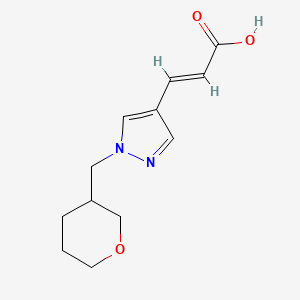 molecular formula C12H16N2O3 B1485347 (2E)-3-{1-[(oxan-3-yl)methyl]-1H-pyrazol-4-yl}prop-2-enoic acid CAS No. 2098155-34-9