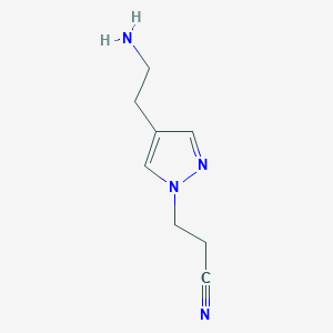 molecular formula C8H12N4 B1485348 3-[4-(2-aminoethyl)-1H-pyrazol-1-yl]propanenitrile CAS No. 1862831-51-3