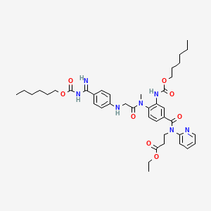 ethyl 3-[[3-(hexoxycarbonylamino)-4-[[2-[4-(N-hexoxycarbonylcarbamimidoyl)anilino]acetyl]-methylamino]benzoyl]-pyridin-2-ylamino]propanoate