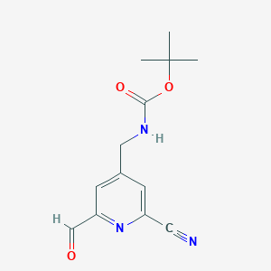 molecular formula C13H15N3O3 B14853514 Tert-butyl (2-cyano-6-formylpyridin-4-YL)methylcarbamate 