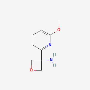 molecular formula C9H12N2O2 B14853516 3-(6-Methoxypyridin-2-YL)oxetan-3-amine 