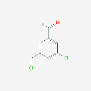 molecular formula C8H6Cl2O B14853549 3-Chloro-5-(chloromethyl)benzaldehyde 